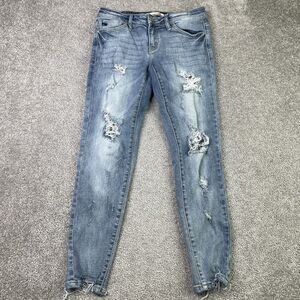 Kancan Jeans Women’s 26X25 Blue Ankle Skinny Low Rise Distressed Stretch Denim